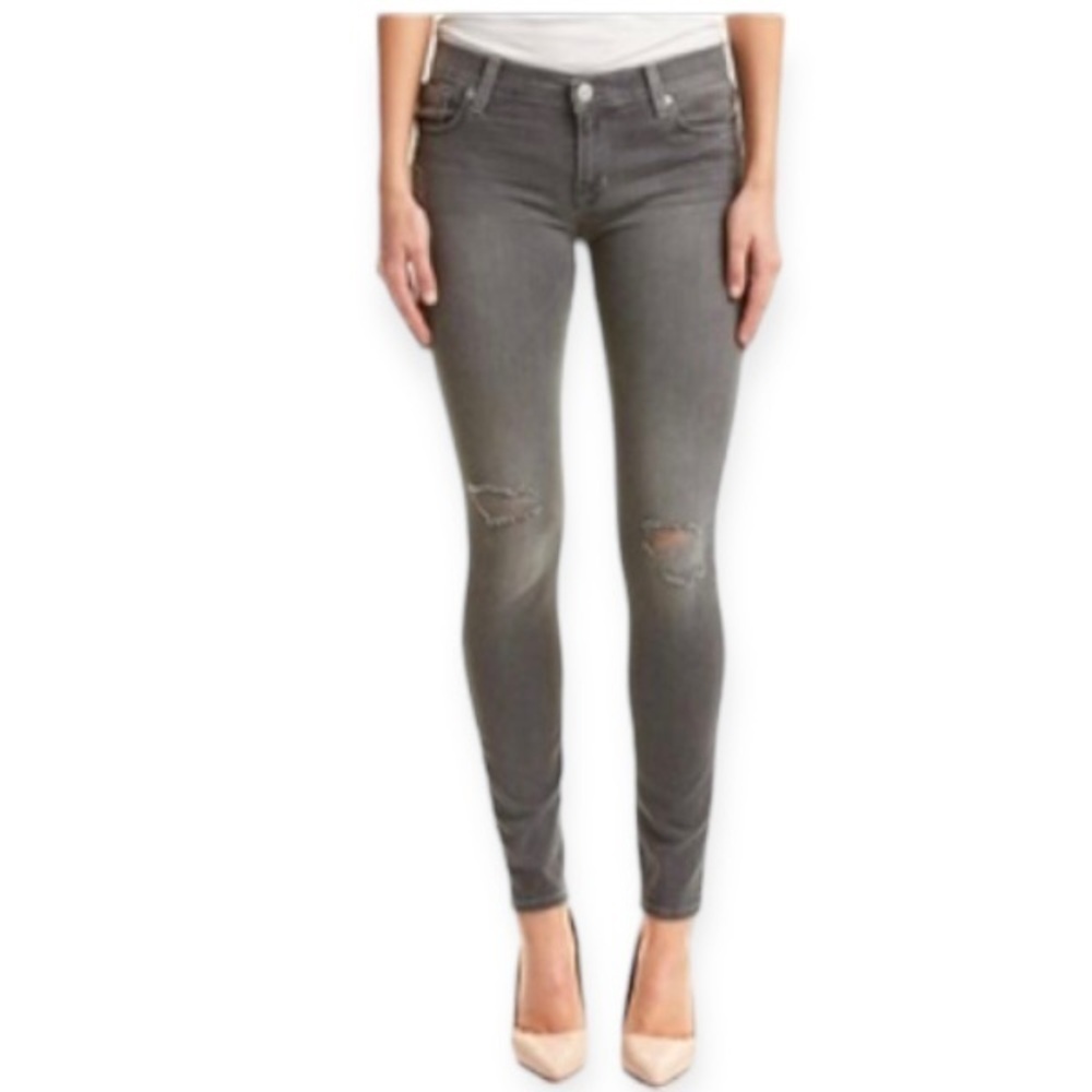 Hudson 26 (US 2) Jeans Krista Skinny Gray Women’s Low Rise Stretch Distressed